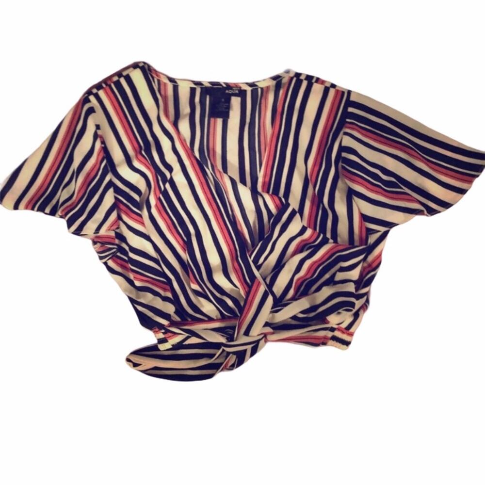 Striped Wrap Crop Top